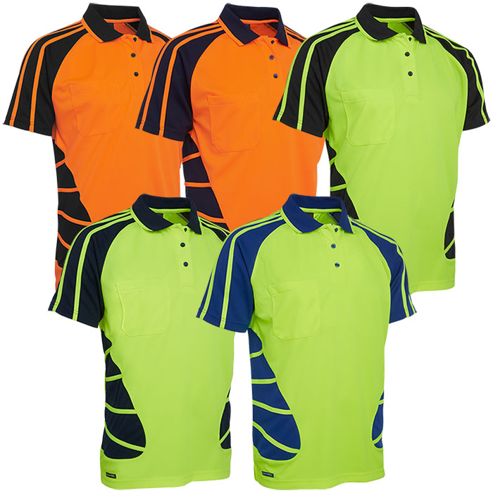 6HSP JB Wear Hi Vis Short Sleeve Spider Polo