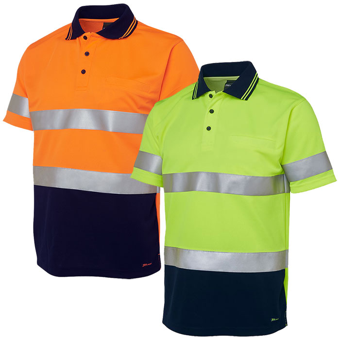 6HVST JB Hi Vis S/S D/N Taped Traditional Polo