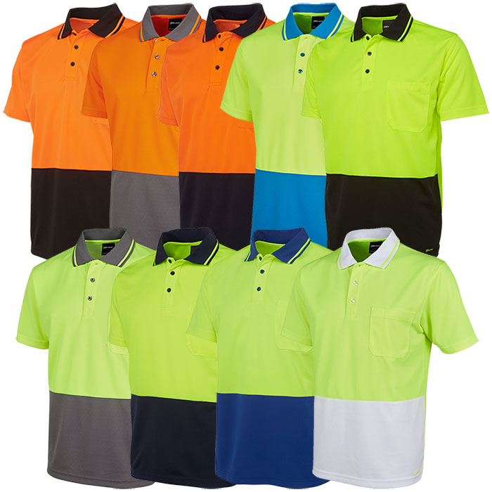 6HVNC JB Hi Vis Non Cuff Traditional Polo