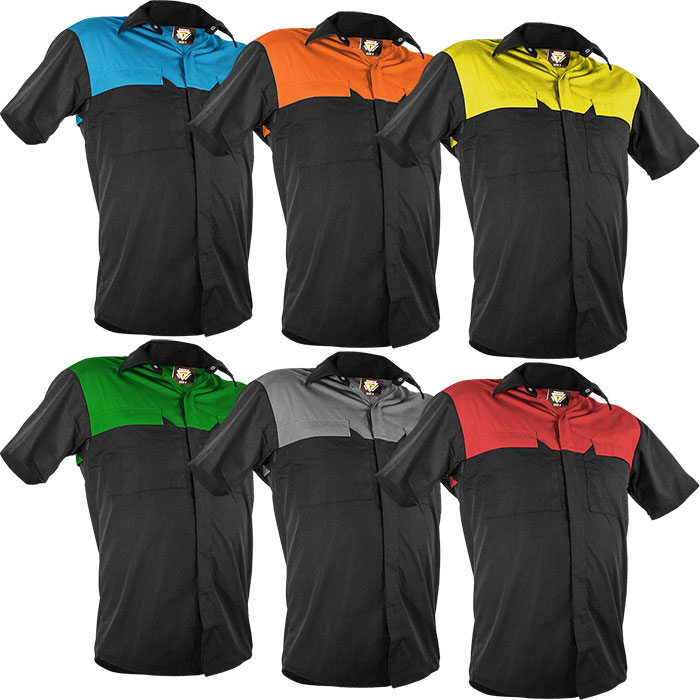Two-Tone Caution PolyCotton Short Sleeve Shirt