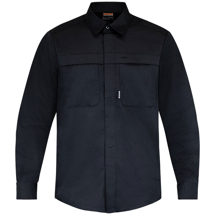 210012BK Bison Polycotton Long Sleeve Shirt