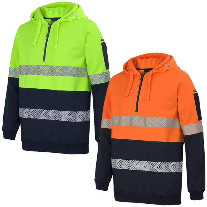 6HZSH JB Hi-Vis ½ Zip Segmented Tape Hoodie