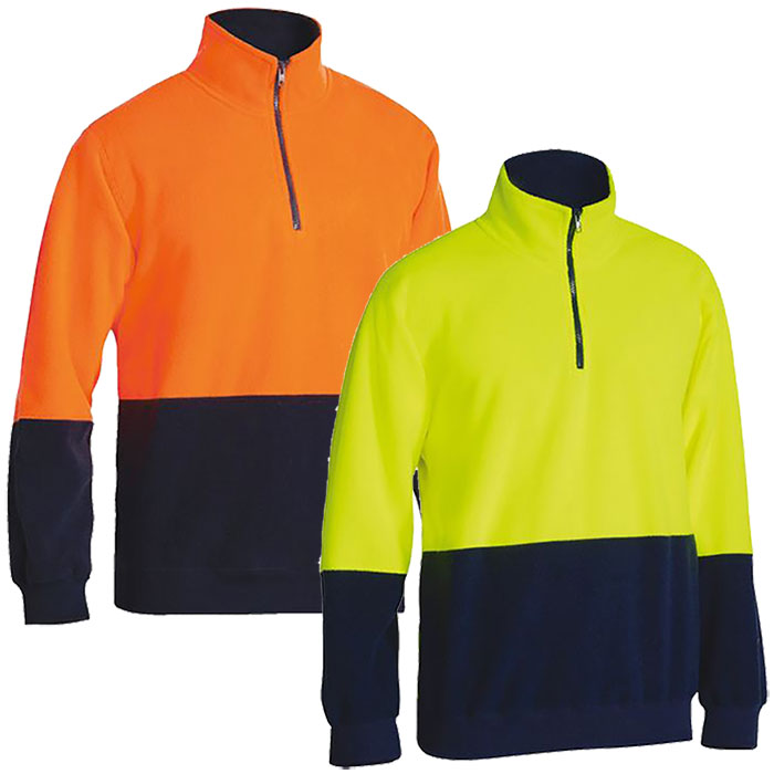 Bisley BK6889 Hi Vis Polar Fleece Zip Pullover