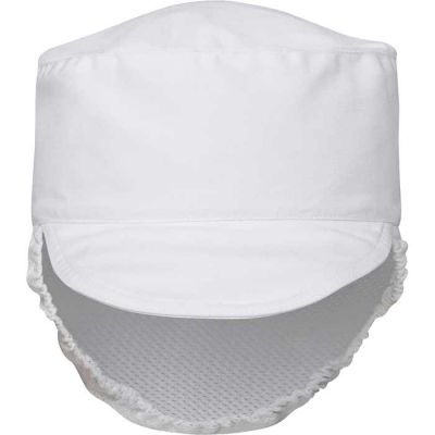 5HFH White Food Cap with Elastic Back