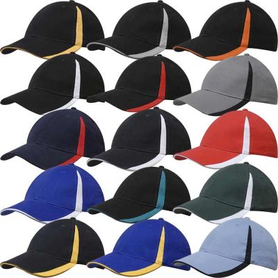 4014 Cotton Cap with Inserts on Peak & Crown