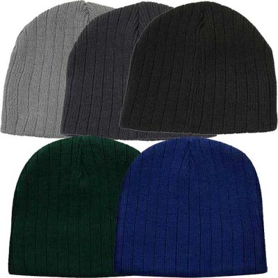 4189 Cable Knit Beanie with Polar Fleece Liner