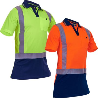 PC11 CAUTION Microfibre Day Night Polo with Tape