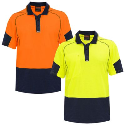 231012 Bison Short Sleeve Cotton Backed D/O Polo