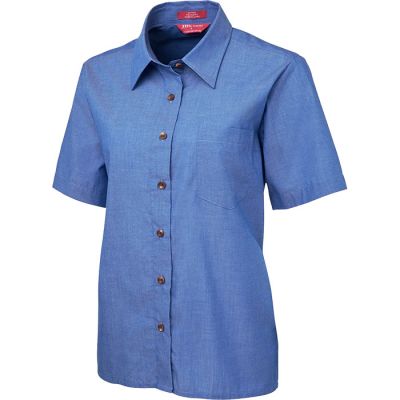 JB Ladies TLC Indigo Short Sleeve Shirt - 4LICS