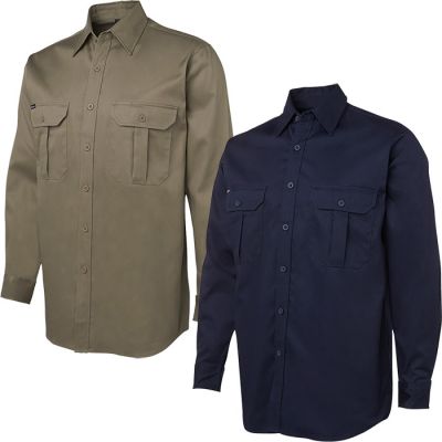 6WLS JB 190gsm 100% Cotton Long Sleeve Shirt