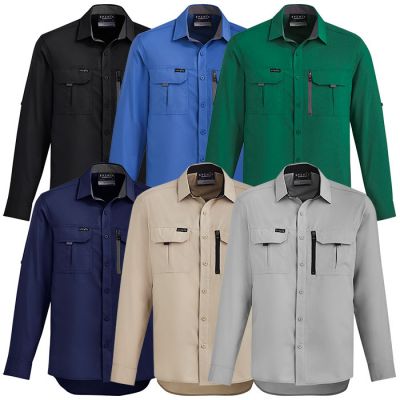 ZW460 Mens Polyester Ripstop L/Sleeve Shirt