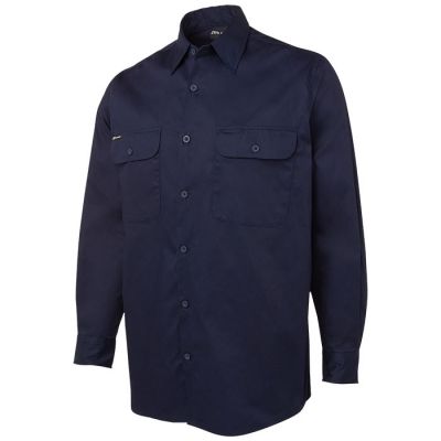 6WSLL JB Mens Long Sleeve Cotton Shirt 150gm