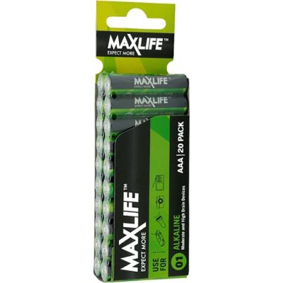MaxLife Alkaline Batteries - AAA - 20 Pack