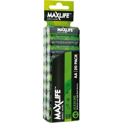 MaxLife Alkaline Batteries - AA - 20 Pack