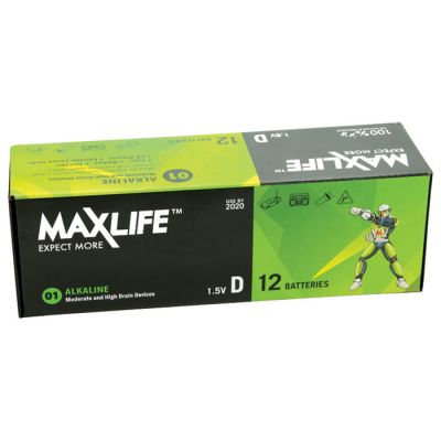 MaxLife Alkaline Batteries - D - 12 Pack