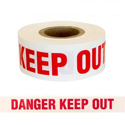 Hazard Tape - Danger Keep Out - Red on White