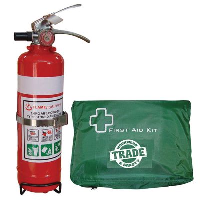 1Kg Extingushier & 1-5 Person First Aid Kit Combo