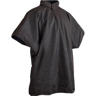 190P Oilskin Wool Lined Poncho One Size