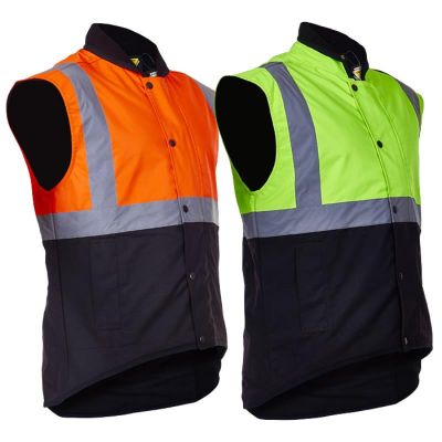 Caution Day/Night Taped Oilskin Sleeveless Vest