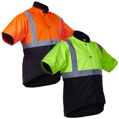 Caution Day/Night Taped Oilskin Short Sleeve Vest