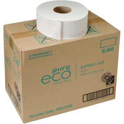 EJ300 PUREeco Jumbo Roll Toilet Tissue -300m 2 ply