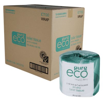 ET400 PUREeco Toilet Tissue -2PLY Wrapped - Ctn 48