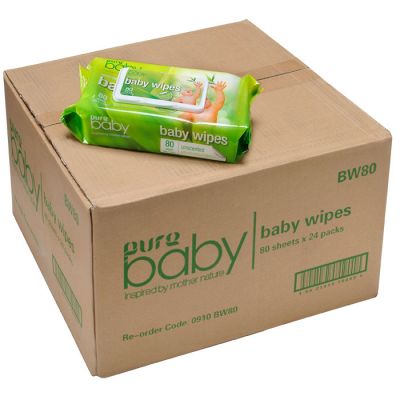 PURE Baby Wet Wipes 80 Sheets 1 Ply 200x160mm