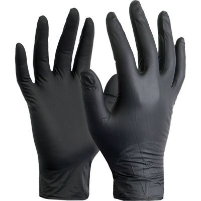 MDNHD High Five Black Nitrile Gloves - Box/100pc