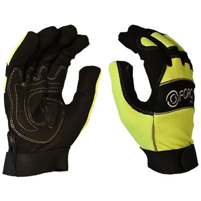 631003 Full Finger Mechanics Gloves - Hi-Vis