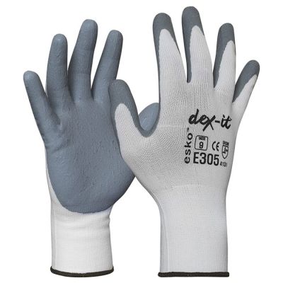 White Nylon Shell & Grey Nitrile Foam Palm Glove