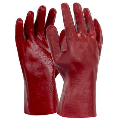 PVC Red Single Dipped Glove - 27cm