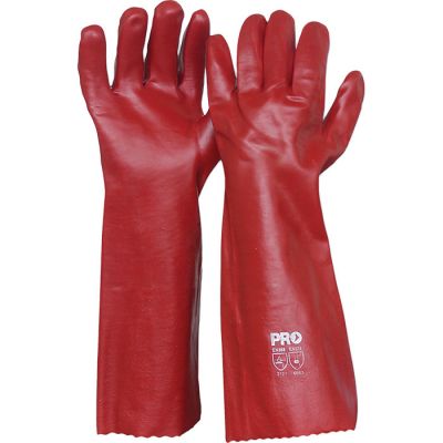 PVC Red Single Dipped Glove - 45cm