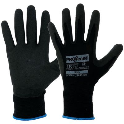 STINGA Black PVC Foam Glove - 12 Pack