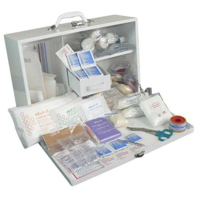 First Aid Kit Wall Mount Metal Cabinet 1-50 Person