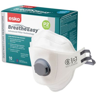 Breathe Easy P2 Flat Fold Mask with Valve - Box/10