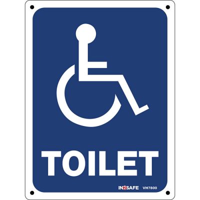Wheelchair Toilet - (Symbol + Wording) Sign