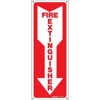 Fire Extinguisher Sign with Downward Arrow