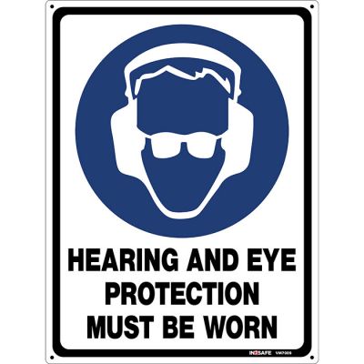 Hearing And Eye Pro Must Be Worn Sign