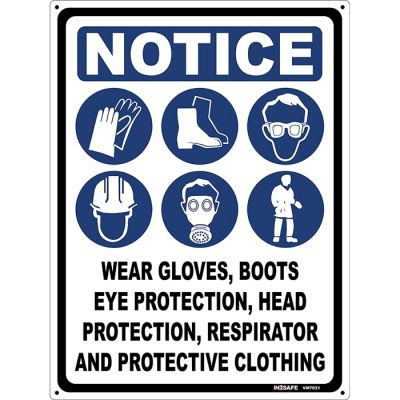 Notice 6 (Symbols) All Must Be Worn Sign