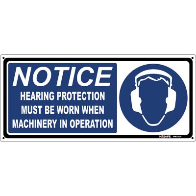 Hearing Protection when Machinery Operation Sign