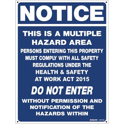 Notice Multiple Hazard - Employment Act Sign