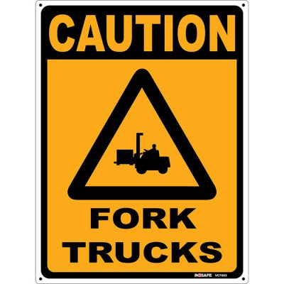 Caution Fork Trucks Sign