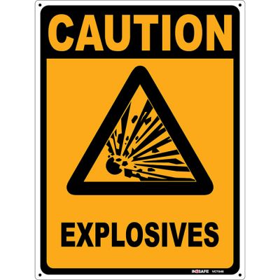 Caution Explosives Sign