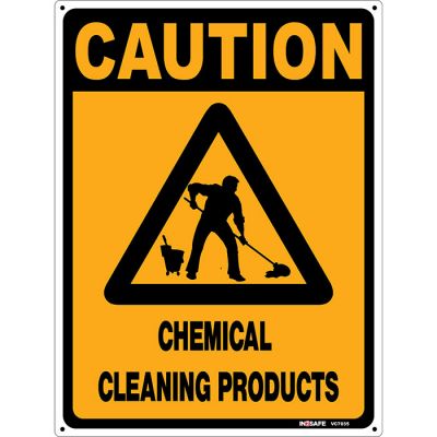 Caution Chemical Cleaning Product Sign