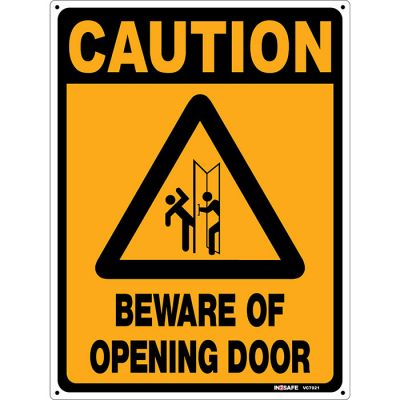 Caution Beware of Opening Doors Sign