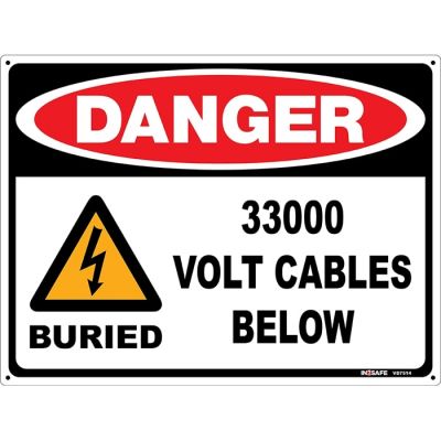 Danger 33,000 Volt Cables Below Sign
