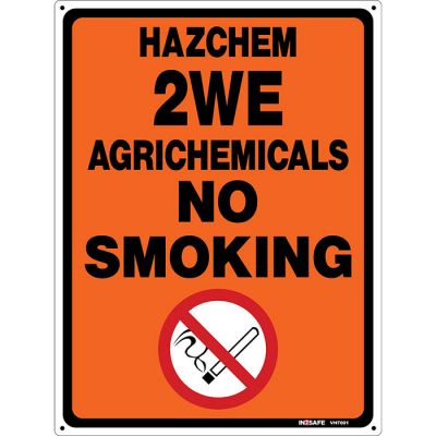 Hazchem 2WE Agrichemicals No Smoking Sign