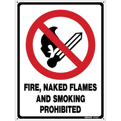 Fire Naked Flames And Smoking Prohibited/Sign