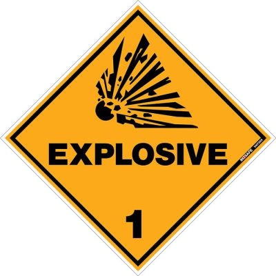 Hazchem Danger Explosives 1 - Orange/BK Sign