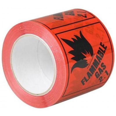 Flammable Gas 2.1 Labels -Roll/500 - Black on Red